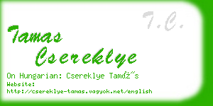 tamas csereklye business card